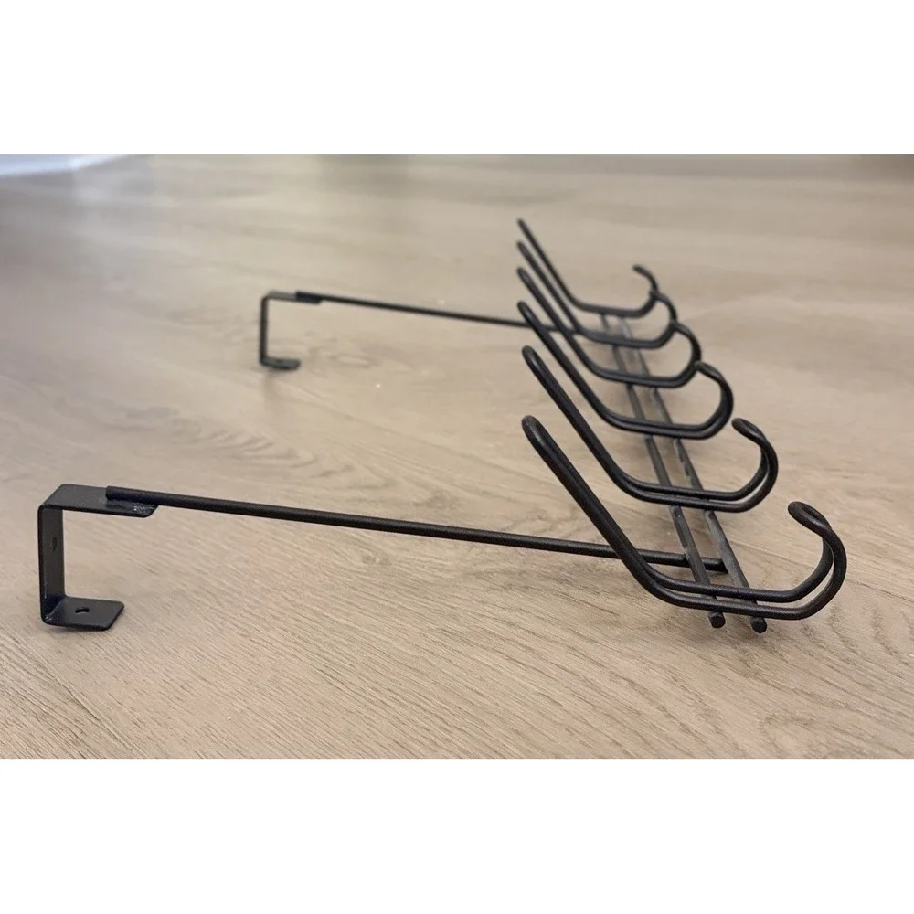 6 Over The Door Hook Black - Threshold: Steel, Powder-Coated, No Assembly